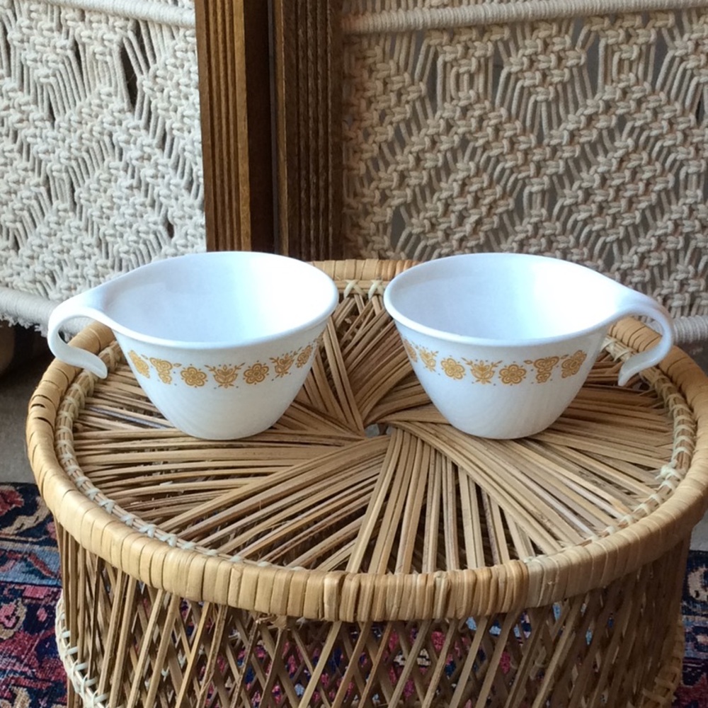 Set of 2 Corelle Butterfly Gold Cups